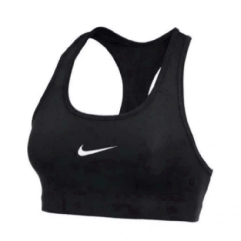 NWT Nike Black Medium Support Non Padded Swoosh 2.0 Sports Bra Size XS